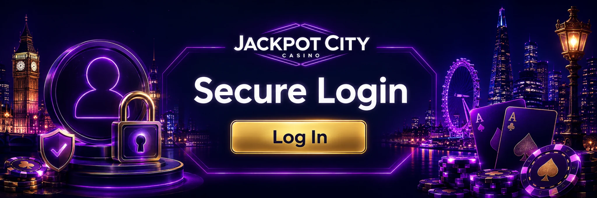 Jackpot City secure login banner