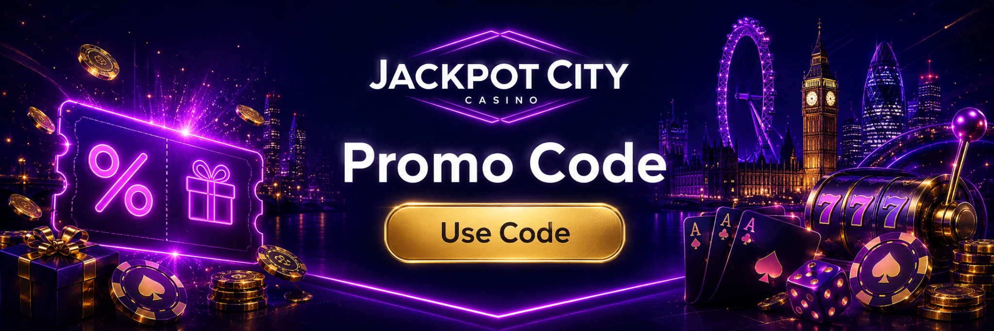 Jackpot City promo code banner